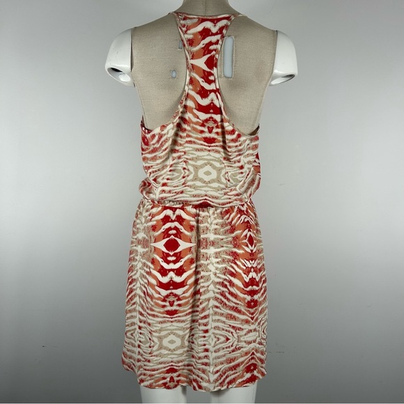 Parker Silk Split Ruffled Waist Marbled Tie Dye Mini Dress - Picture 4 of 10